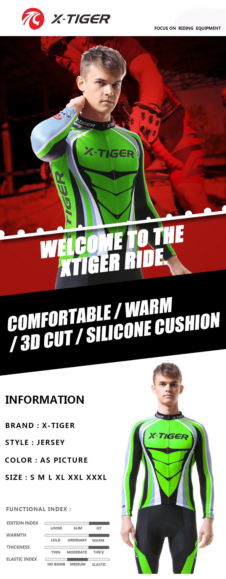 X-Tiger Pro, зимняя флисовая велосипедная Джерси с длинным рукавом, одежда для горного велосипеда, термальная одежда для велосипеда Invierno Maillot Ropa Ciclismo