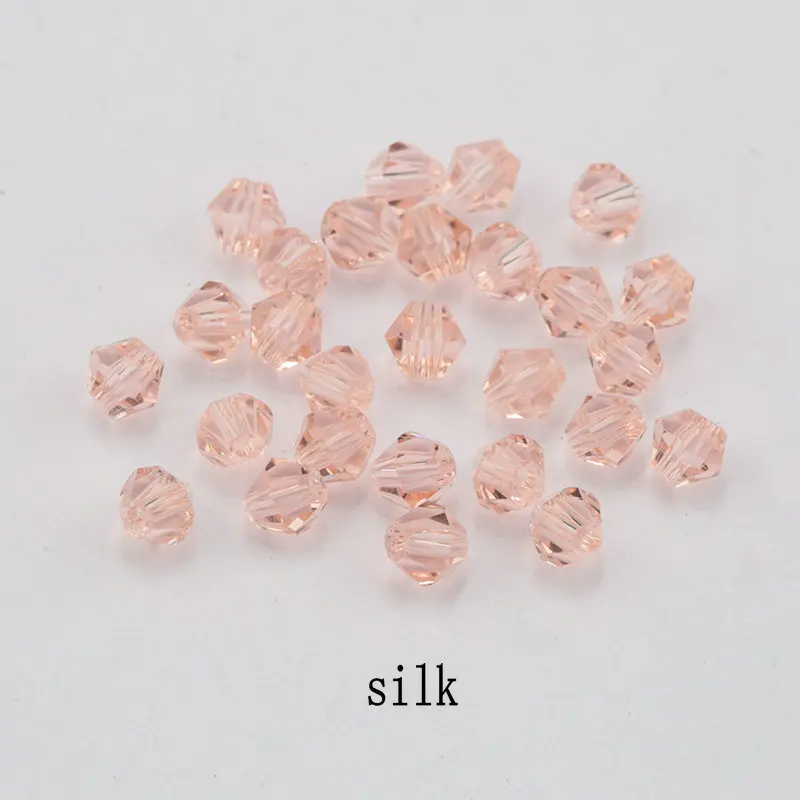 silk 1000 шт большая сумка красочные 4 мм кристалл Бикона бисер стеклянные бусины Свободные бусины браслет аксессуары - Цвет: silk