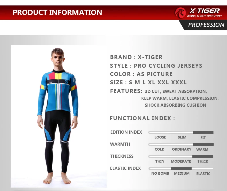 X-Tiger Pro Зимняя Теплая Флисовая велосипедная Джерси Набор Майо Ropa Ciclismo MTB велосипедная одежда с длинным рукавом велосипедная одежда
