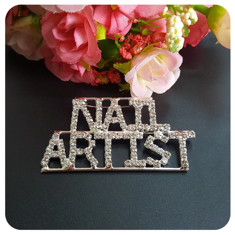 Bling Words Pin &quotNAIL ARTIST&quot брошь ювелирный подарок|brooch jewelry|brooch giftjewelry brooch |