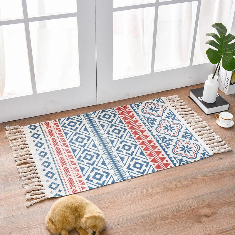 11 Morroco Carpet For Living Room Bedroom Rug Cotton Tassels Sofa Dyed Table Ruuner Bedspread Tapestry Home Decoration 60X90cm size - Цвет: 11