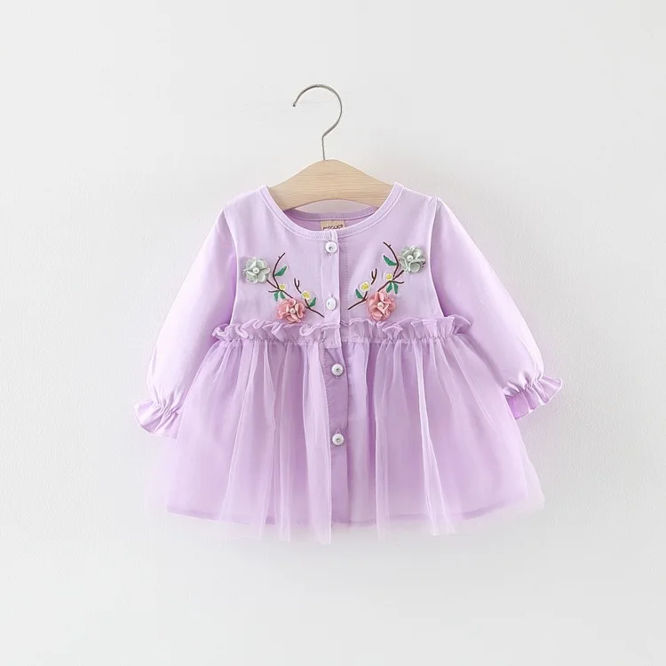 Autumn Fall new children's clothing embroidered China Style Dresses infant child dress Newborn baby long sleeve casual Cardigan | Детская