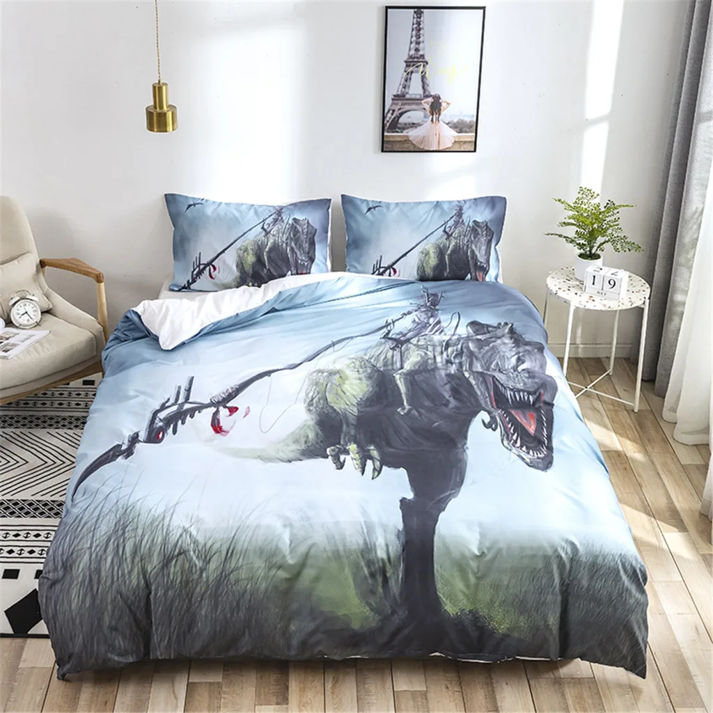 Комплект постельного белья с 3d изображением дракона на замке пододеяльник