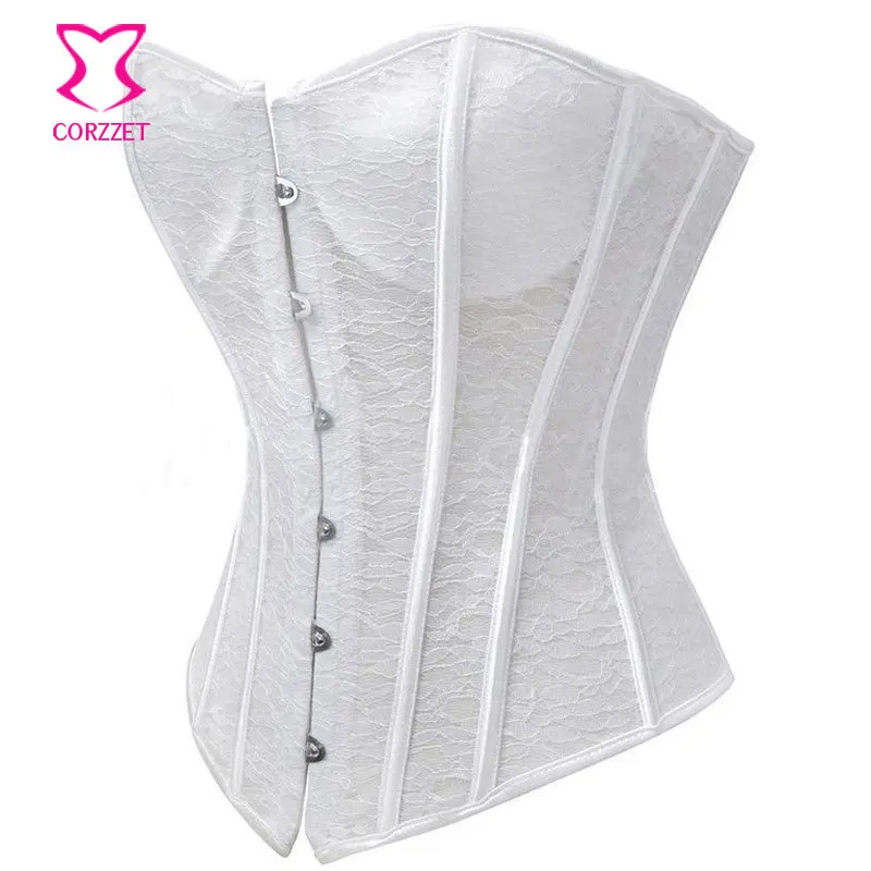 Белый Кружевной Корсет Corzzet с вырезами сексуальное нижнее белье корсеты для