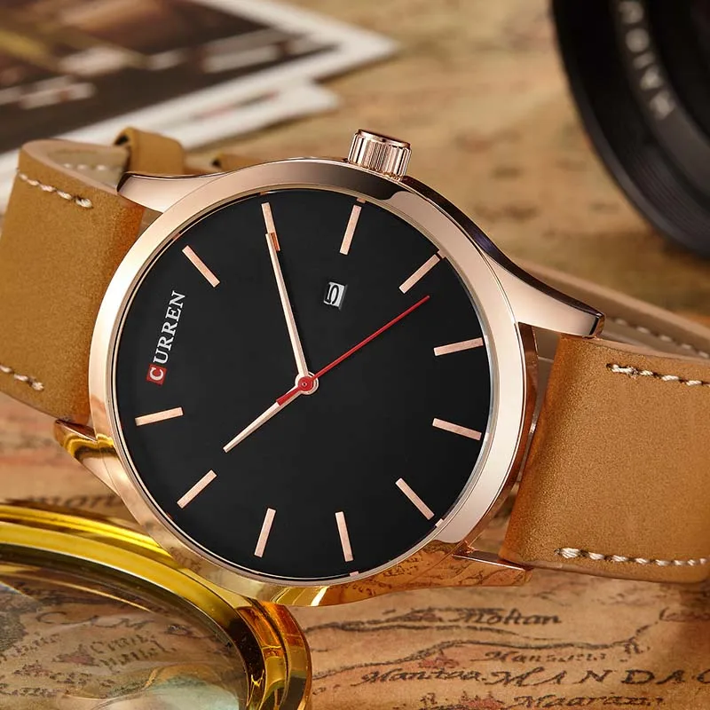 Мужские наручные часы CURREN роскошные повседневные кожаные кварцевые relogio masculino