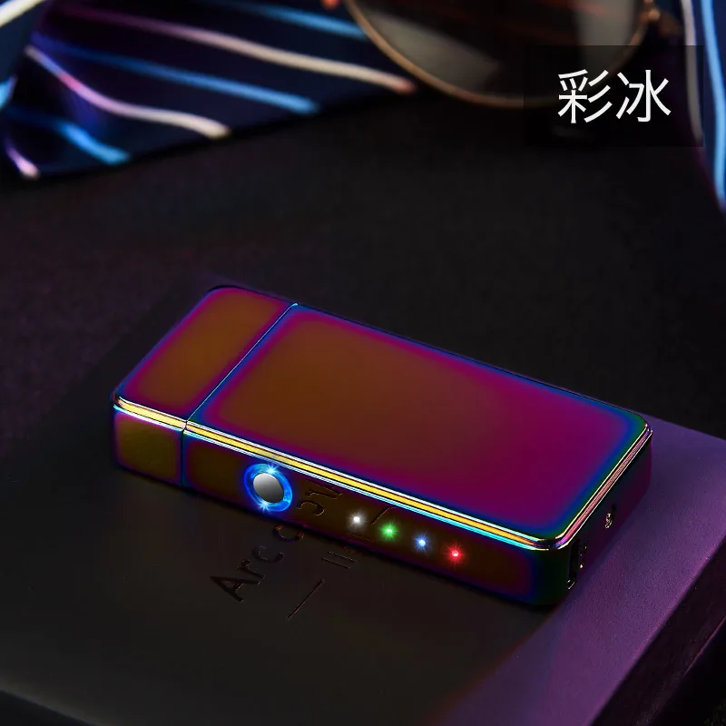 1 Персональный креативный ветрозащитный usb зарядка сенсорный индукционный двойной дуговой зажигалки импульсный плазменный прикуриватель гаджеты для мужчин - Цвет: 1