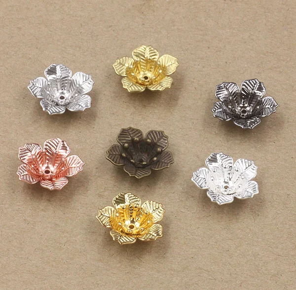 

50pcs 16*5mm 3D Flower Petals Charms/Pendant Copper with Antique Bronze/Silver/Black/Gold Colors,DIY Handmade Jewelry Finding