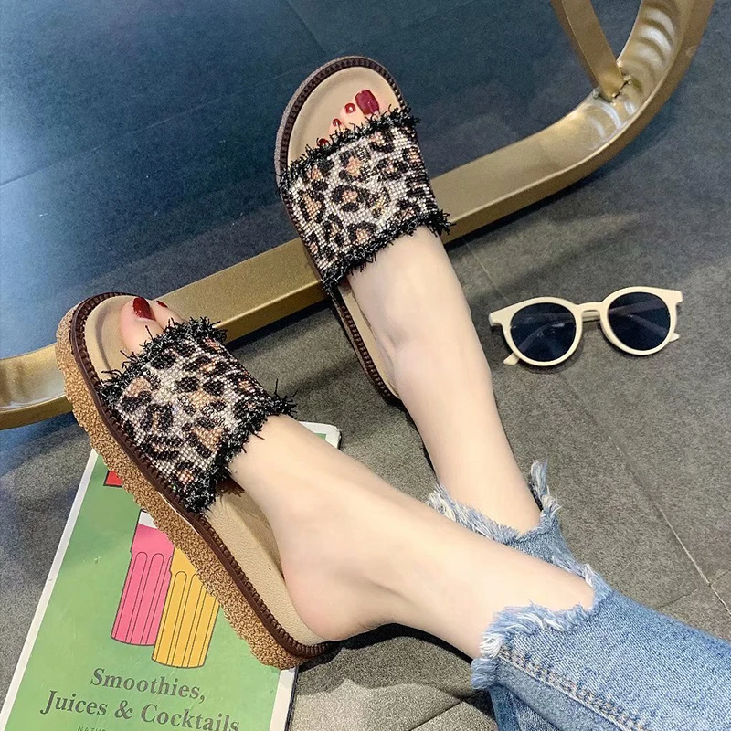 CYOSO/женские резиновые тапочки расшитые блестками тканевые шлепанцы с открытым