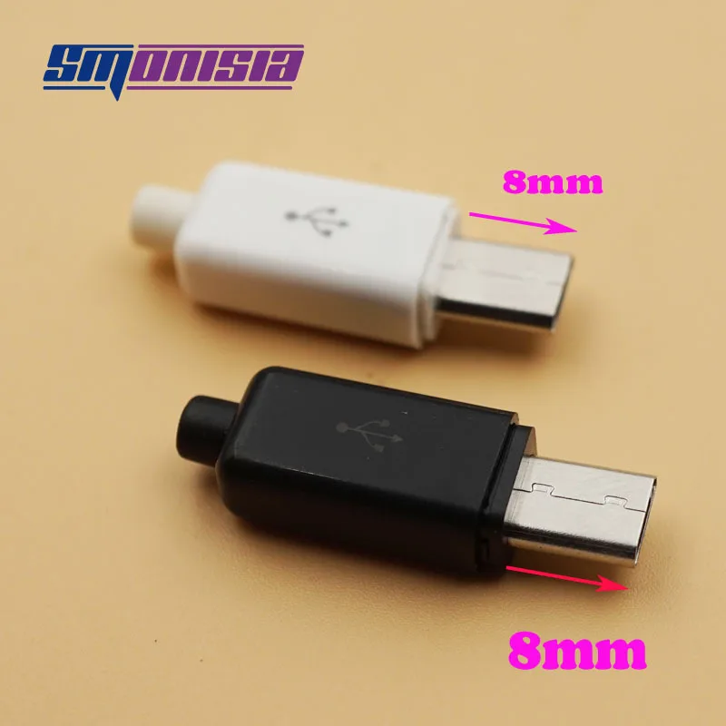 200 комплектов 4 в 1 Micro USB 5PIN штекер розетка порт 0 8 мм длинные терминалы Разъемы