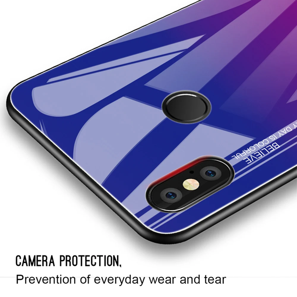 Чехол для телефона OTAO из закаленного стекла Redmi 6 Note 5 Pro 6A чехлы градиентного цвета