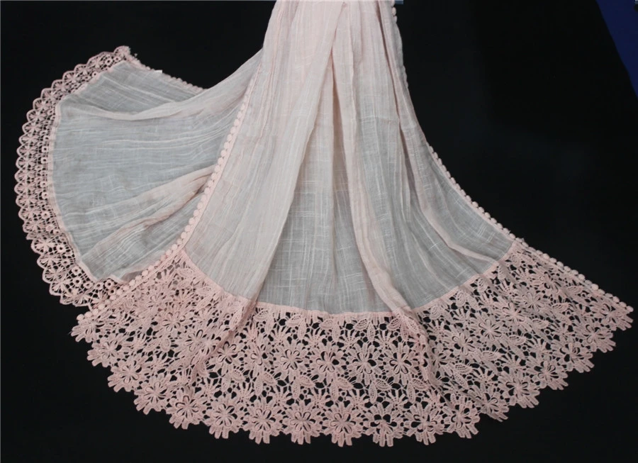 Lucekmar Лидер продаж хлопок вискоза Для женщин Модный пэчворк кружевные края шарф