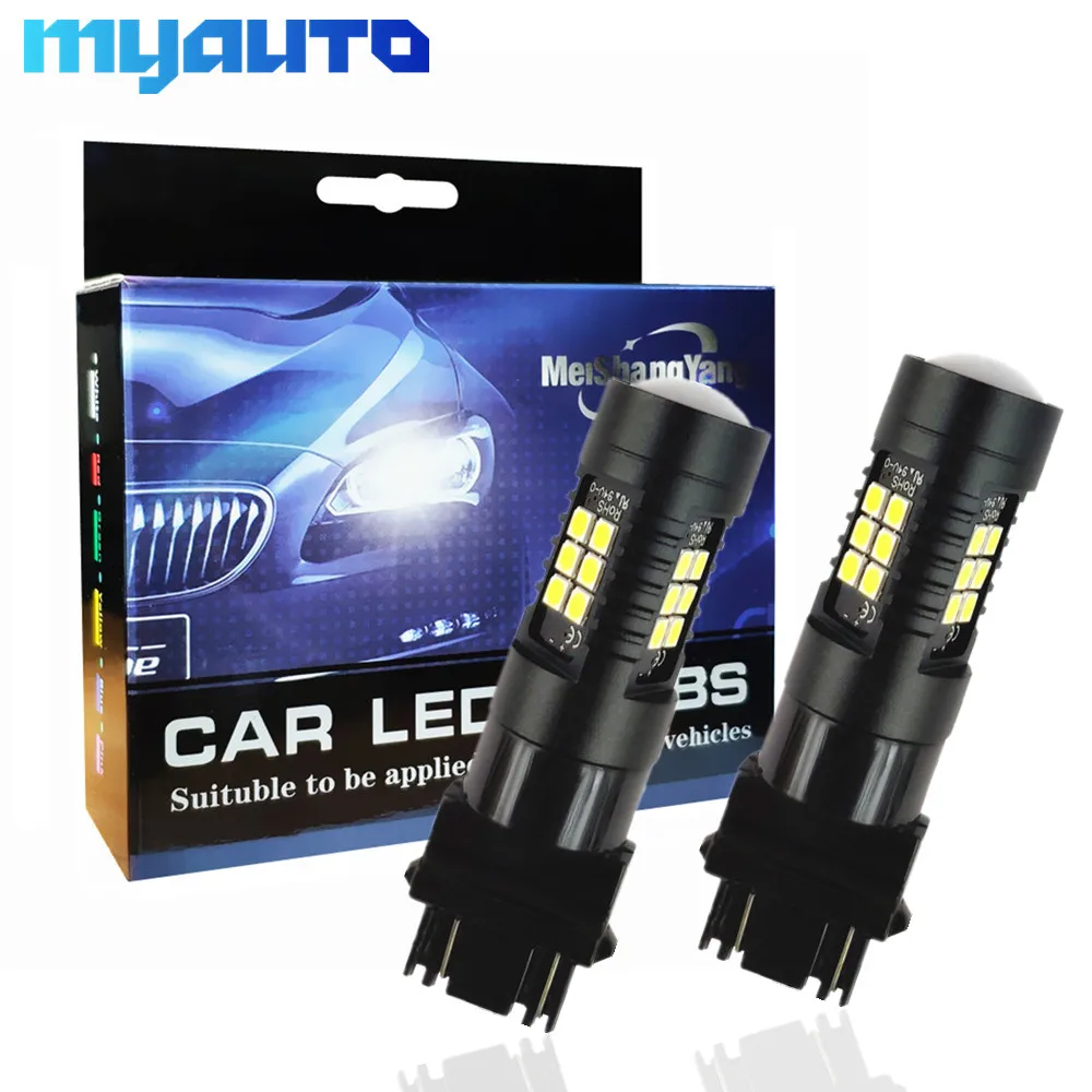 Светодиодные лампы T25 3157 P27 7 Вт 2 шт. супер яркие Автомобильные стоп сигналы