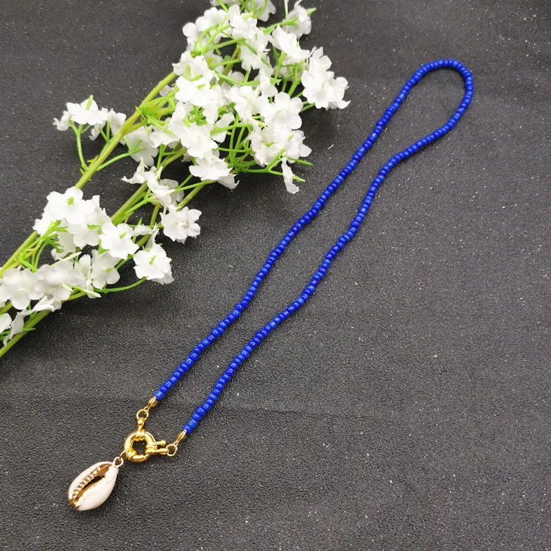 JCYMONG 17 Color Bead Choker Necklace For Women Bohemian Shell Cowrie Pendant Necklace Female Fashion Beach Collier Jewelry