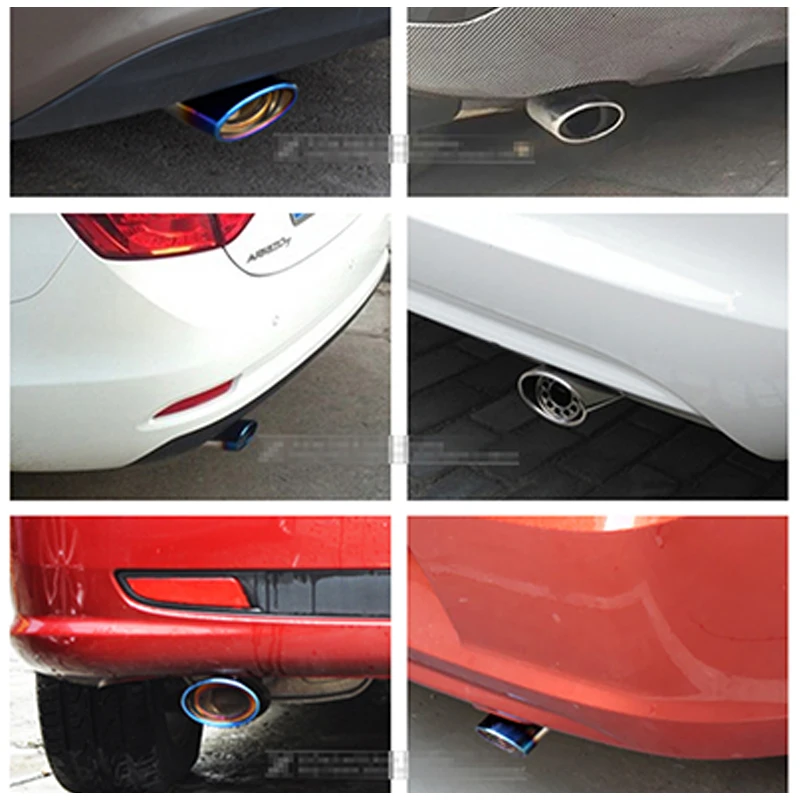 Универсальная выхлопная труба из хромированной нержавеющей стали для VW Buick Toyota