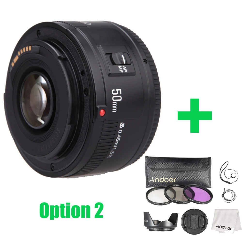Объектив YongNuo YN50mm EF f/1 8 AF 1:1 Стандартные объективы для камеры апертура автофокус