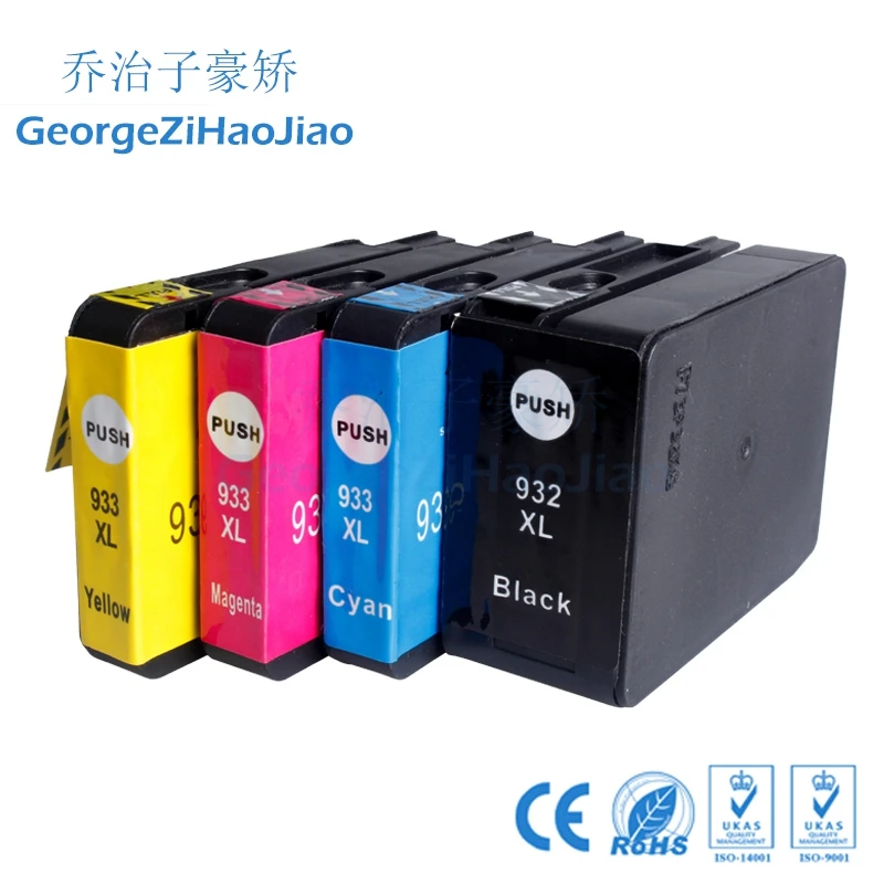 4 шт. 932XL 933XL совместимые картриджи для hp OfficeJet 6100 6600 6700 7110 7610 7612 932 933