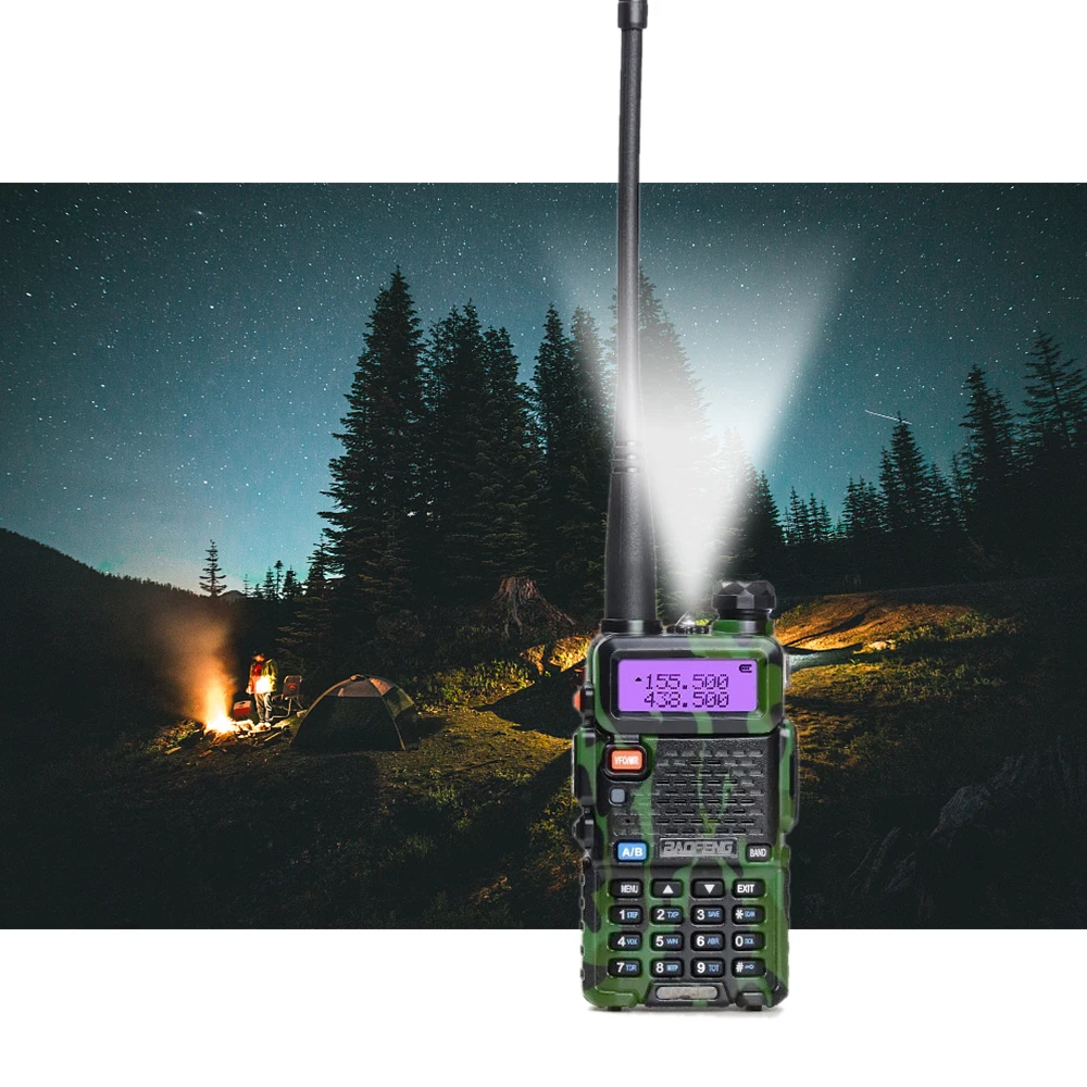 BAOFENG UV-5R портативная рация двухстороннее радио fm-приемопередатчик двухдиапазонный DTMF кодированный VOX сигнал тревоги светодиодный фонарик ключ замок