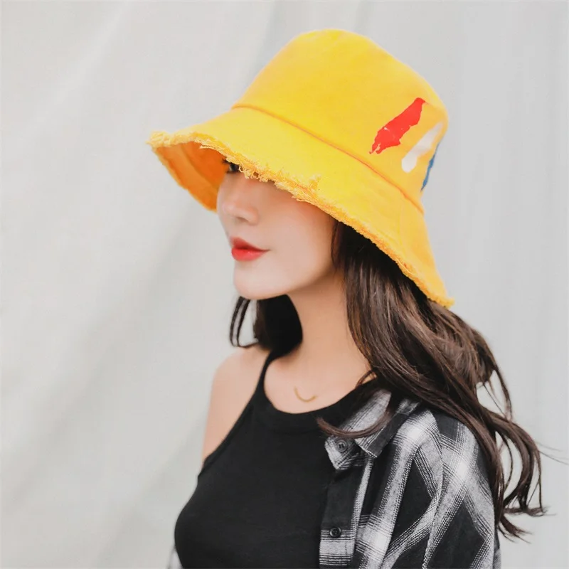Lanxxy Новая женская рыболовная шляпа Gorros модная Панама с граффити летние кепки