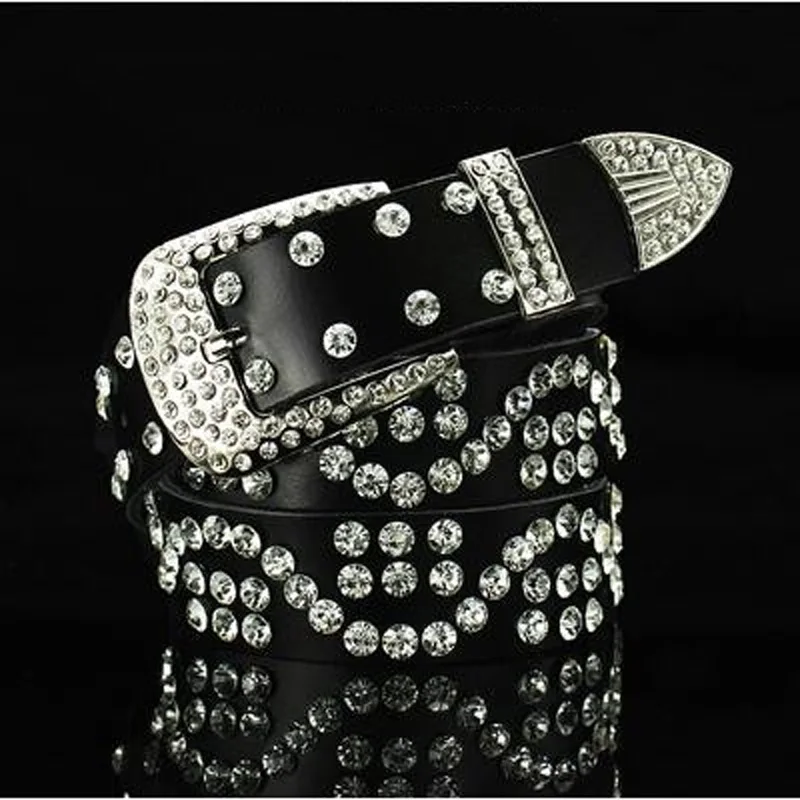 New fashion Female leather belt female full of diamond drill wide Rhinestone belts cinto feminino for women SHIERXI | Аксессуары для