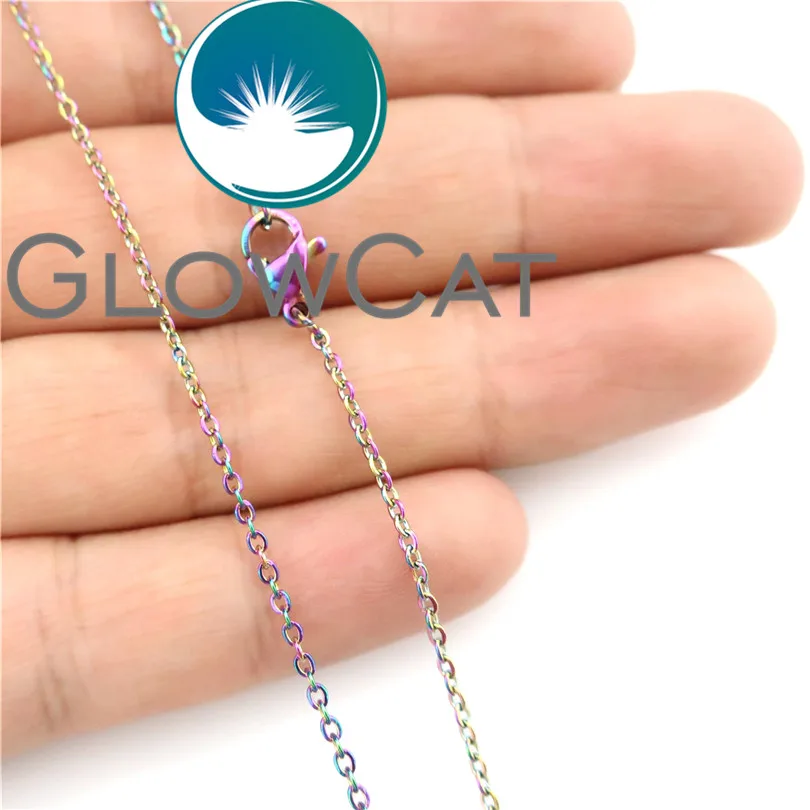 22182 Rainbow Colors Link Chain Necklace 45/50/60/70cm Stainless Chains for DIY Jewelry Making | Украшения и аксессуары