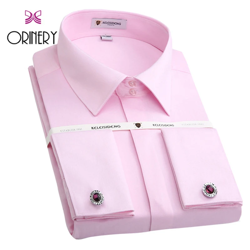 ORINERY, размеры S-4XL,, однотонное мужское платье-смокинг, рубашка, новинка, с длинным рукавом, французская рубашка с манжетами, с запонками, Брендовое свадебное платье