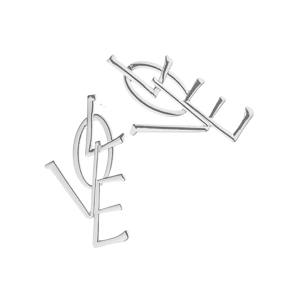 Женские модные открытые серьги гвоздики с надписью LOVE ювелирные изделия|studs earrings