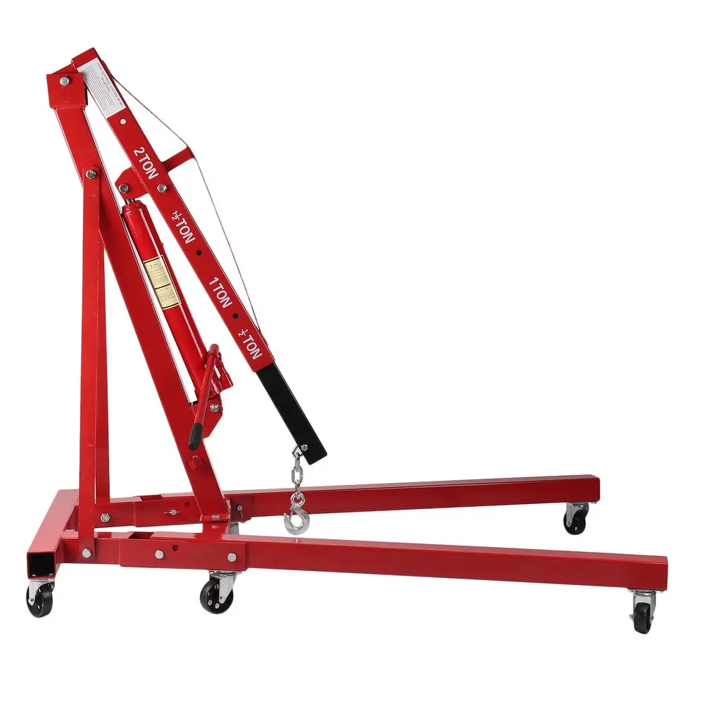 Моторный кран с балансиром 2 т складной гидравлический для мастерской мобильный