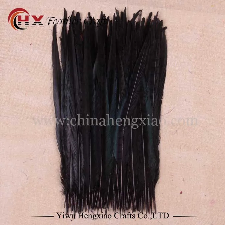 50 шт./лот Ringneck Перья из хвоста фазана 40-45 см/16-18 дюймов перья фазана центральные свадебные украшения 11 цветов - Цвет: black