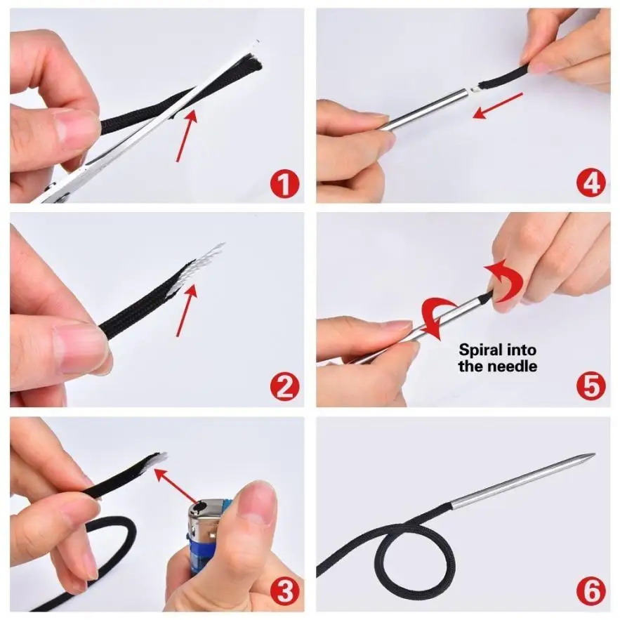 Горячая распродажа 2шт 550 Паракорд Fids для шнуровки для сшивания Ткачество иглы из нержавеющей стали активирование M25#40