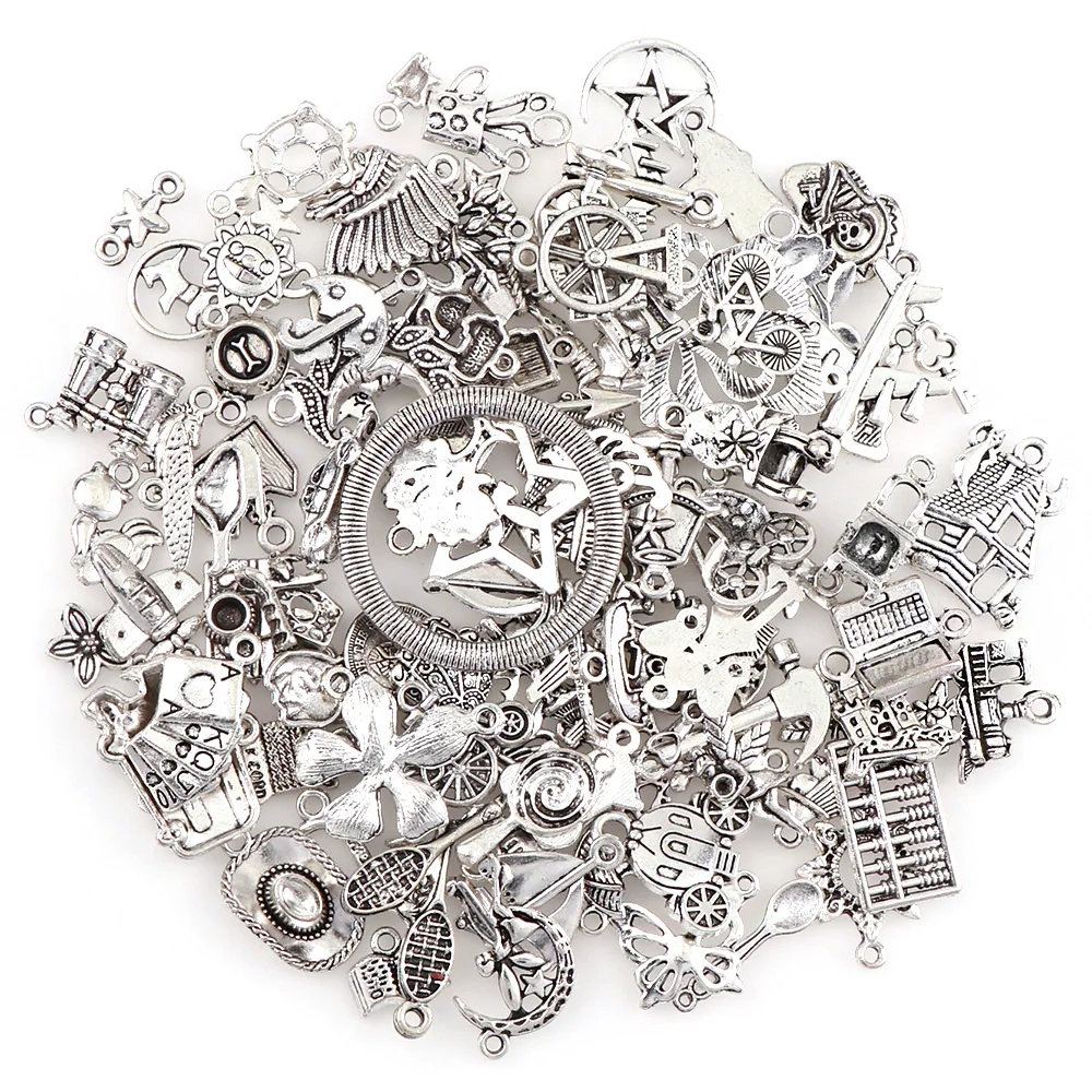 100 шт./лот винтажный комплект для дома в античном стиле серебристого цвета