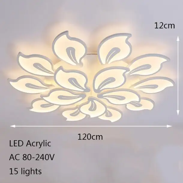 15 lights Современные акриловые кованые Королевский потолочные светильники Светодиодный 220V 5 видов стилей потолочные светильники для спальни фойе Холл ресторана для гостиничного Холла бар - Цвет корпуса: 15 lights