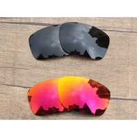 vonxyz 2 pairs stealth black ruby mirror polycarbonate replacement lenses for oakley scalpel frame