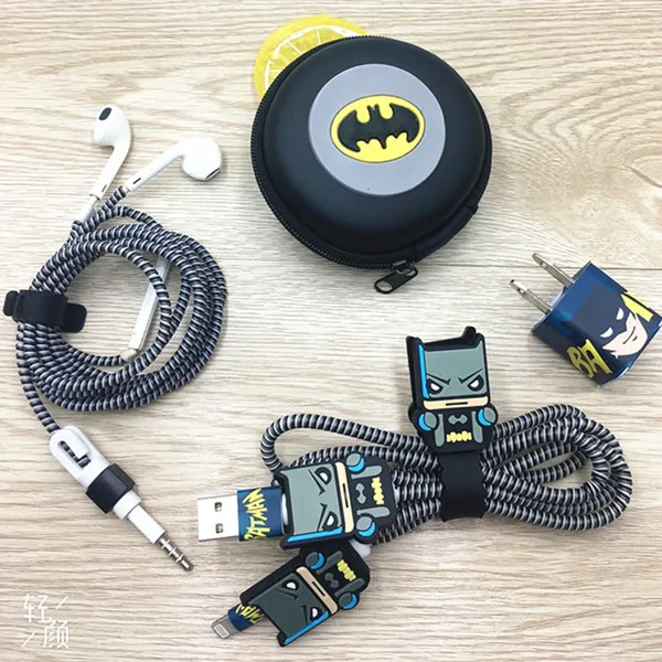 8 Мультфильм USB кабель протектор набор с наушниками коробка кабель Стикеры для намотки Спиральный шнур протектор для iPhone samsung huawei - Цвет: 8