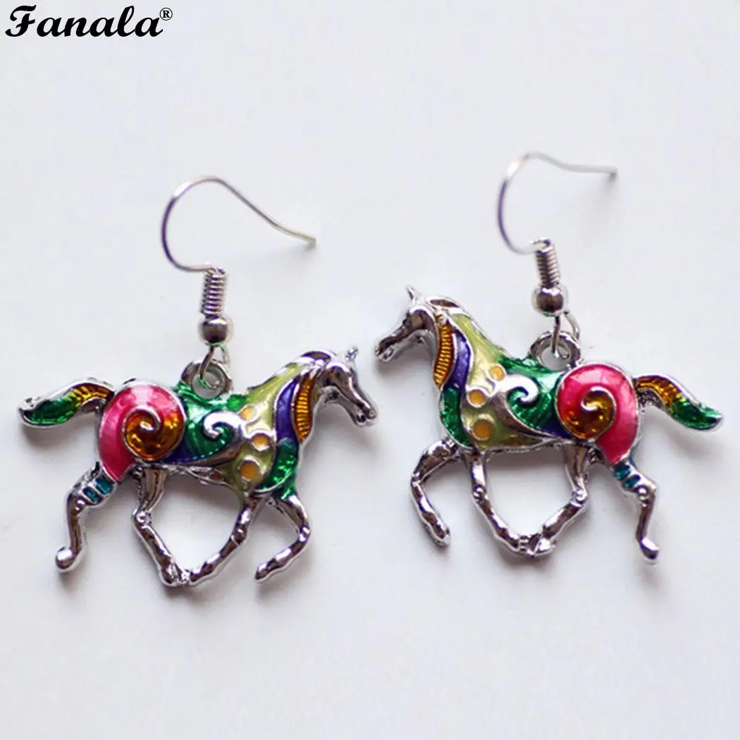 Подвеска В Форме Подвески лошадь с сережками новые женские модные украшения |