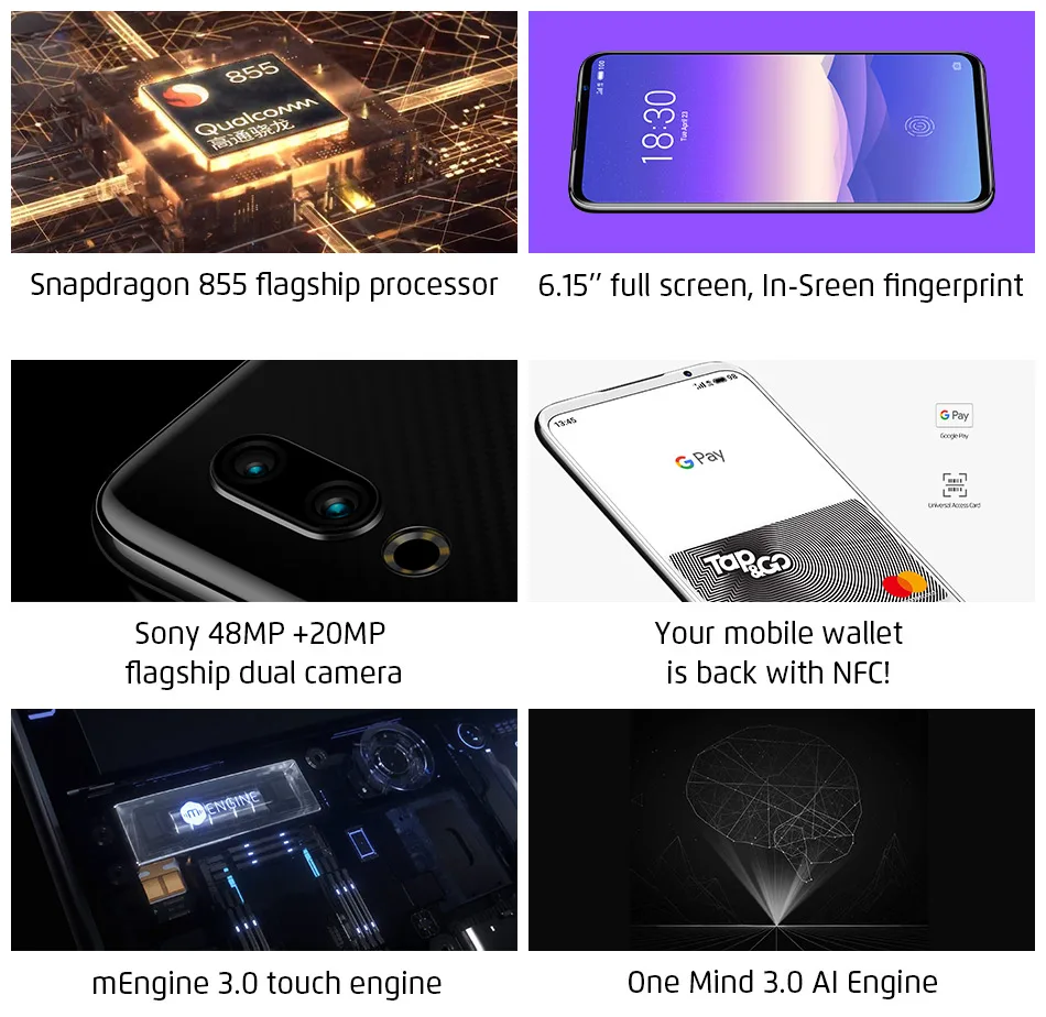Предпродажа, глобальная версия Meizu 16 s, 8 ГБ, 128 ГБ, 16 s, Смартфон Snapdragon 855, 6,15 дюйма, 48 МП, двойная камера AI, фронтальная, 20 МП, 3600 мА/ч, NFC