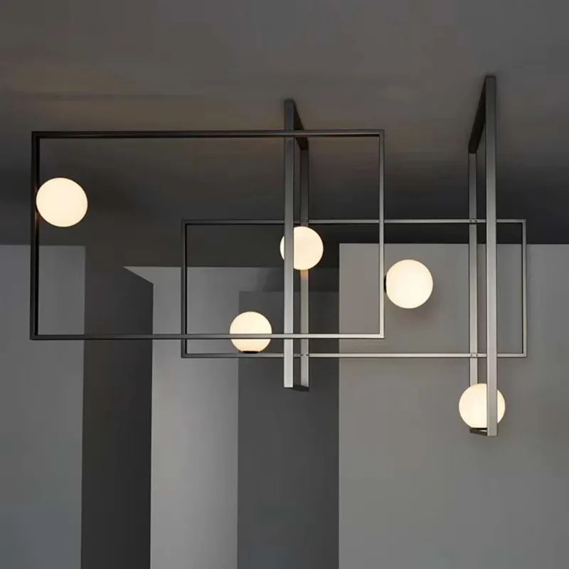 Роскошный металлический прямоугольник G4 Led люстра черный/золотой L120cm 5