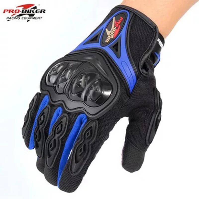 Pro-Biker 3D Мотоциклетные Перчатки Мужчины Гонки Мотоцикл Мотокросс Езда Перчатки Мотоцикл Дышащий Лето Full Finger Guantes - Цвет: Синий