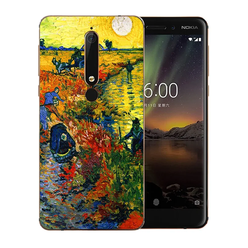 5 дюймов для Nokia 6 2018 чехол телефона второе поколение 2th Ван Гог шаблон Мягкий