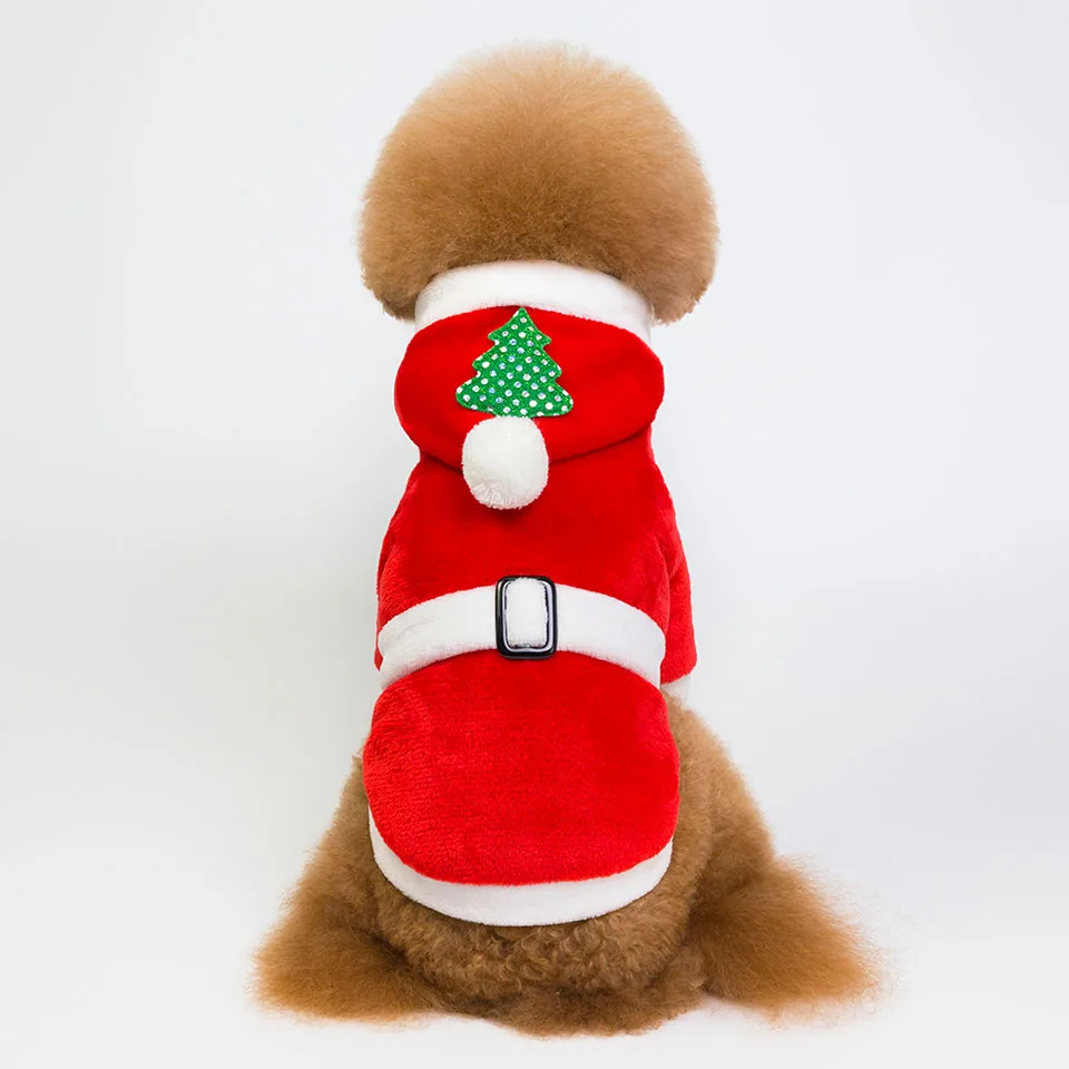 DEIRYLE Christmas Dog Cat Pet Costume Clothes Outfits Cute Winter Warm Flannel Jacket Coat Hoodie Jumpsuit Clothing | Дом и сад