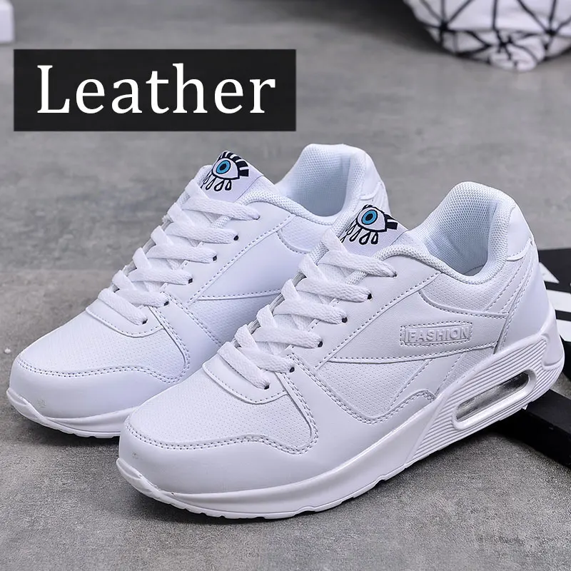 White Leather MWY/женская повседневная обувь; вулканизированные женские модные кроссовки; Zapatillas De Mujer; дышащая обувь на шнуровке для отдыха; обувь на плоской подошве - Цвет: White Leather