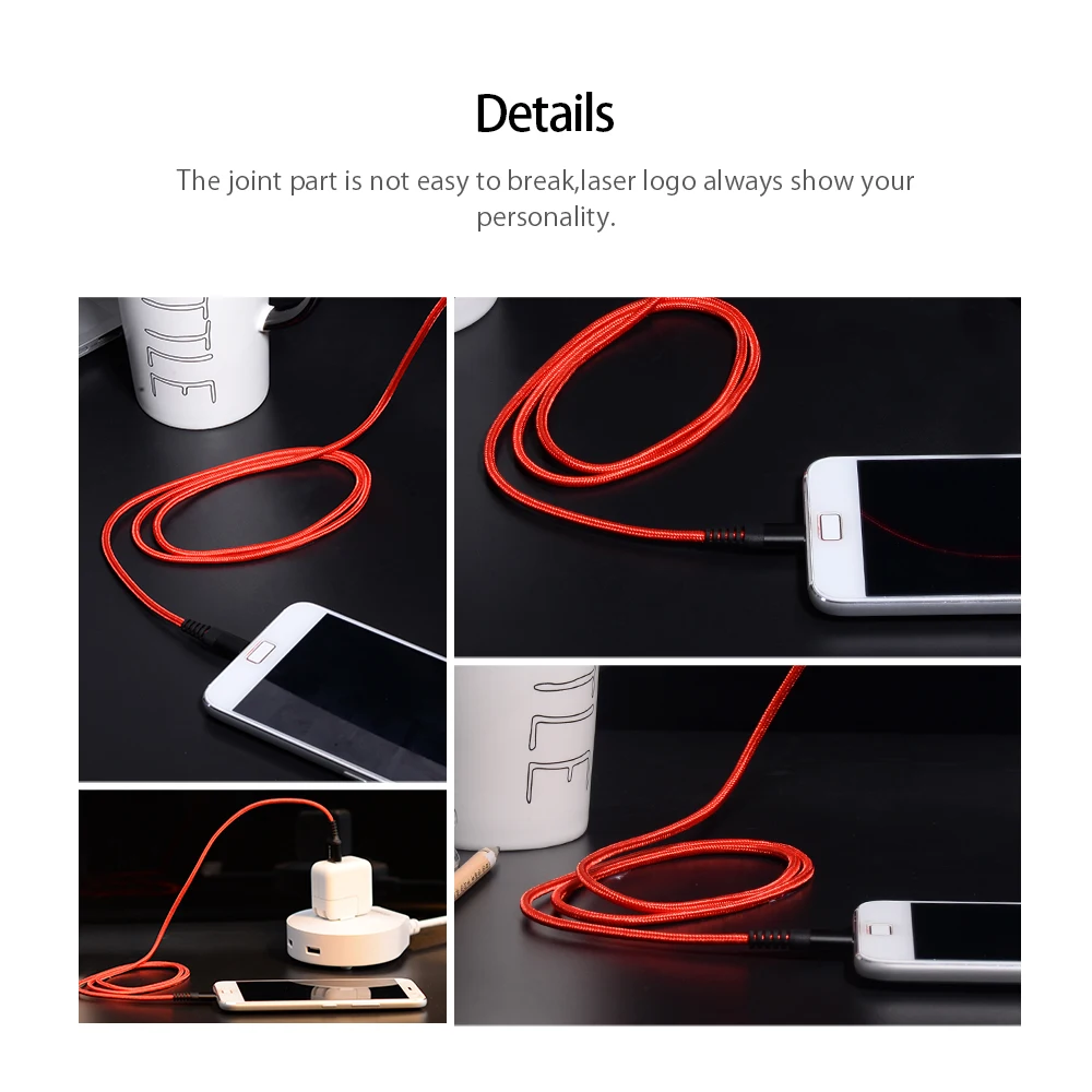 Кабель ORICO type-C-USB-A, 1 м/3 фута, зарядный шнур, USB-C, кабель для синхронизации данных, макс. 3 А, для смартфона, планшета, материя, черный/красный