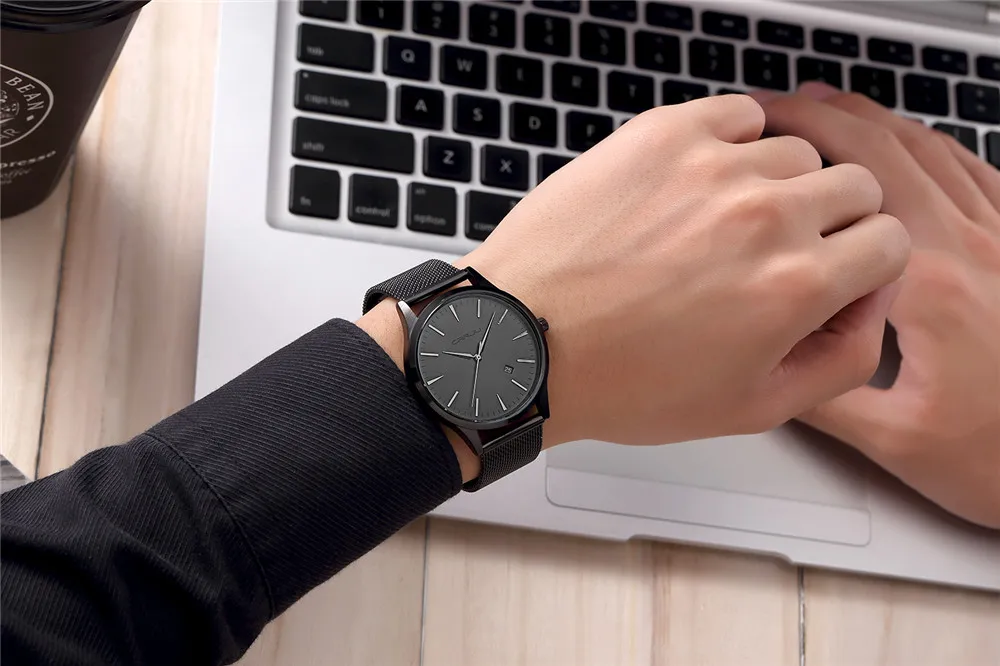 

New CRRJU Watches Luxury Brand Men Watch Full Steel Fashion Quartz-Watch Casual Male Sports Wristwatch Date Clock Relojes