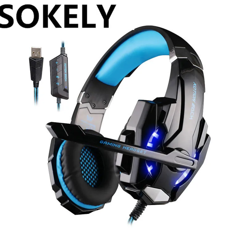 SOKELY G9000 USB Игровые наушники с микрофоном объемный звук 7 1 игра гарнитура