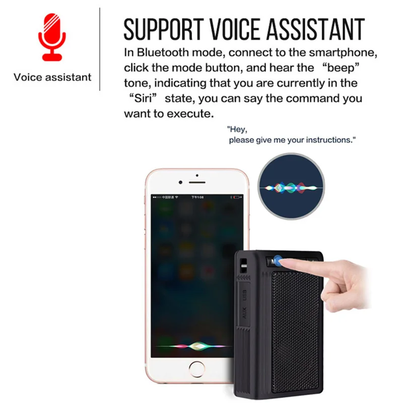 Портативный фонарик Bluetooth динамик водонепроницаемая Поддержка TF карта для