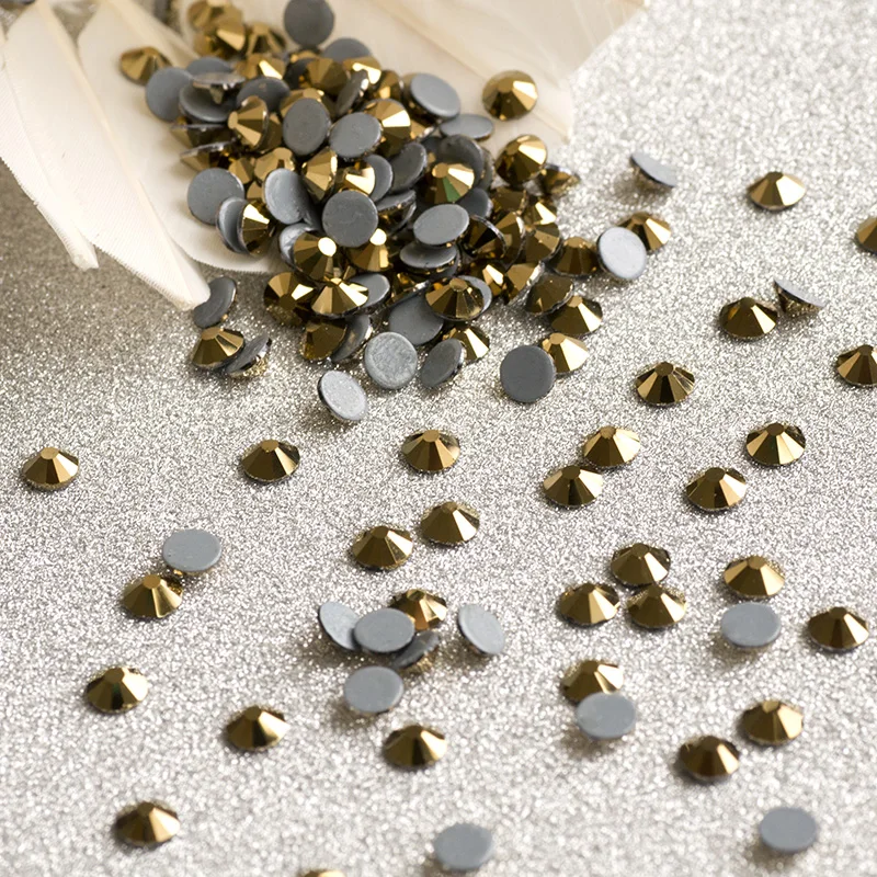 Yanruo 2058HF SS20 Aurum 1440 шт плоские стразы DIY Горячая фиксация кристалла Стекло Стразы для одежды аксессуары