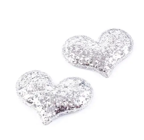 David accessories 65*50 мм с блестящим декором в виде сердец блестки, вышивка, заплатка для DIY Детская шпилька аксессуары для волос 25 шт., 25Y16707 - Цвет: 25Y167072