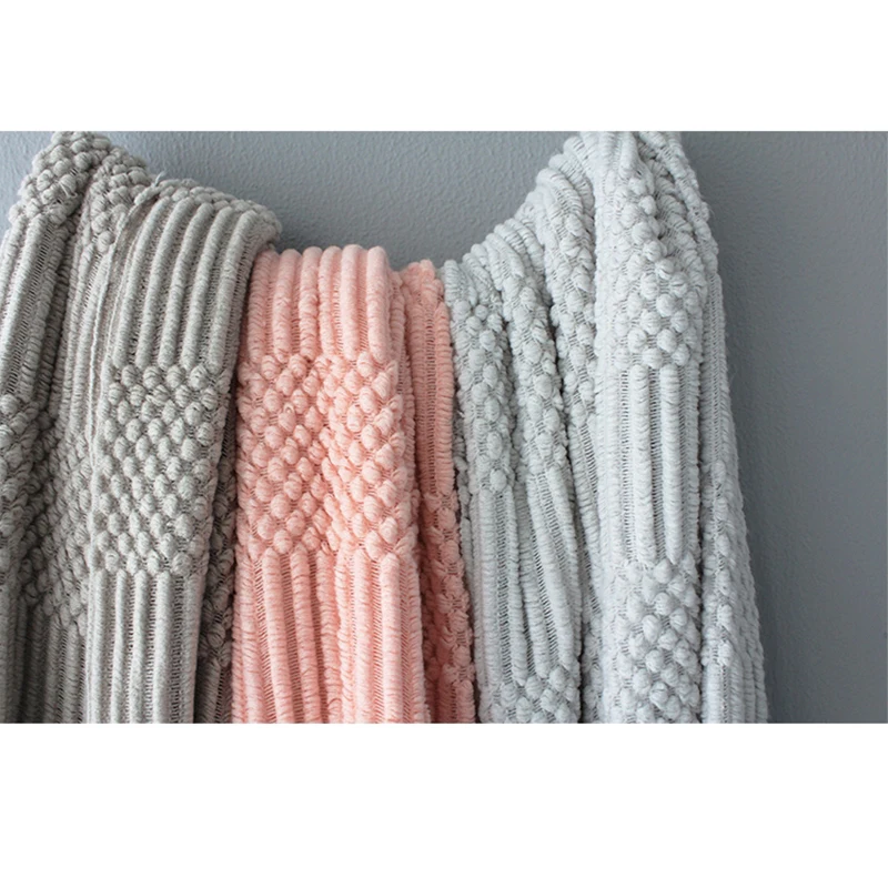 Скандинавское вязаное покрывало для дивана кровати спальное декоративное с