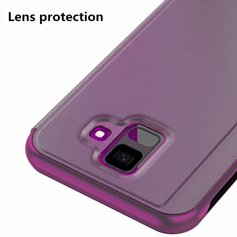 Роскошные защелкивающийся чехол с зеркальным покрытием для samsung galaxy A6 2018 дело