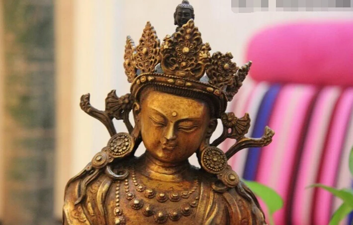 ZSR S3153 15 буддизм медная бронза Белая Тара Гуань Инь Кван-Инь Bodhisattva Будда статуя B0401