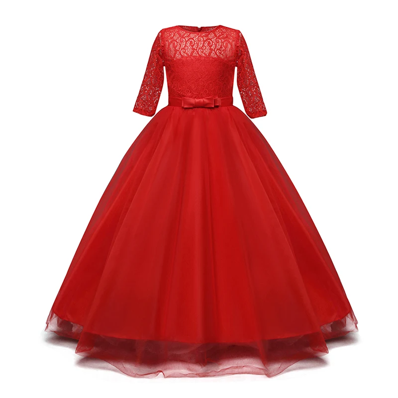 Kids Bridesmaid Lace Girls Dress For Weddding And Party Dresses Evening Christmas Girl Long Costume Princess Fancy 6 14T | Детская